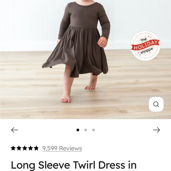 Kyte Baby Long Sleeve Twirl Baby Dress Black - Picture 5 of 5